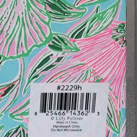 NEW Lilly Pulitzer Floral Ceramic Mug with Letter C Gold Handle - Picture 3 of 5